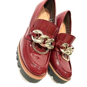 NEW Antonio Melani Palmer Lug Patent Leather Dress Shoes Size 9 Burgundy